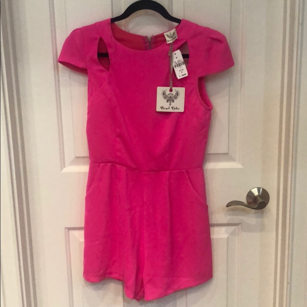 LF hot pink romper